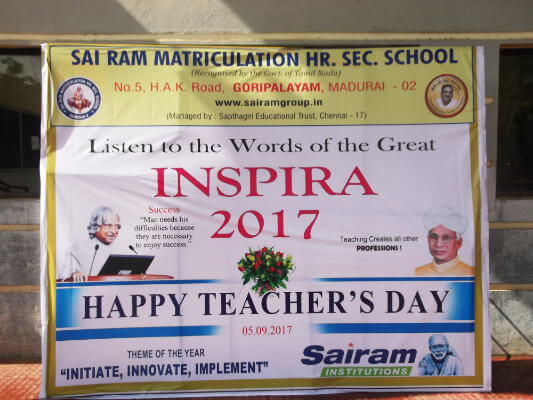 INSPIRA 2017 - Teachers Day Celebration on 05-09-2017